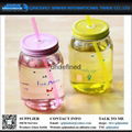 Plastic mason jars with handle lid and