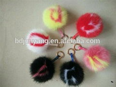 faux fur ball pompoms keychain for gift 