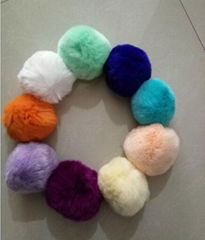 real rabbit fur poms ball keyring for bag charm