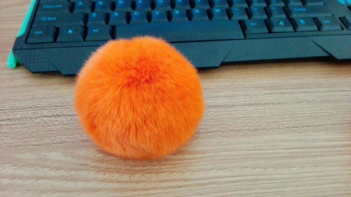 real rabbit fur poms ball keyring for bag charm 4