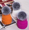 fox fur ball poms keychain  2