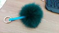 fox fur ball poms keychain  3