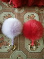 fox fur ball poms keychain  5