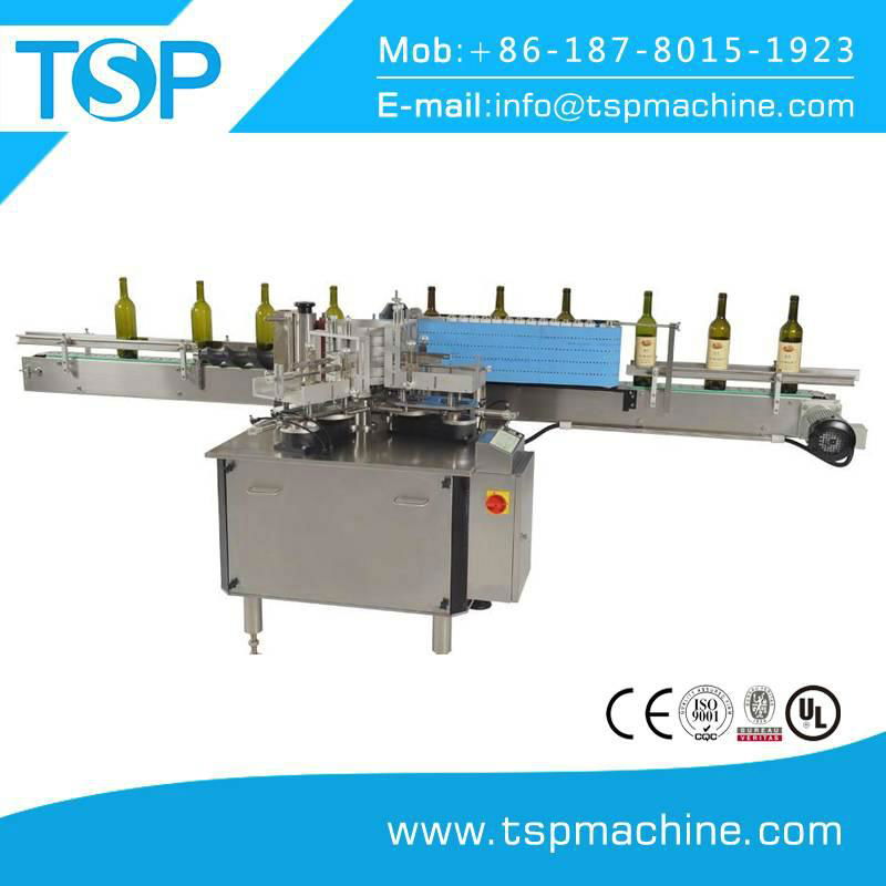 Automatic glass bottle paper label wet glue paste stick labeling machine TSP-60