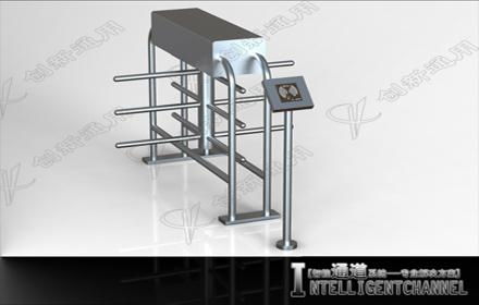 Waist Height Rotating Turnstile with Fence( single double aisle) 2