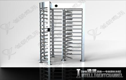 Waist Height Rotating Turnstile with Fence( single double aisle) 5