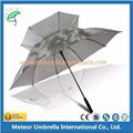190 Silver Nylon Double Layer Golf Umbrella