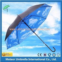 Black Coating Straight Sun Umbrella