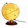 23cm antique wood base globe 1