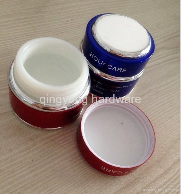 Mini body cream clear glass jar metal lid 4