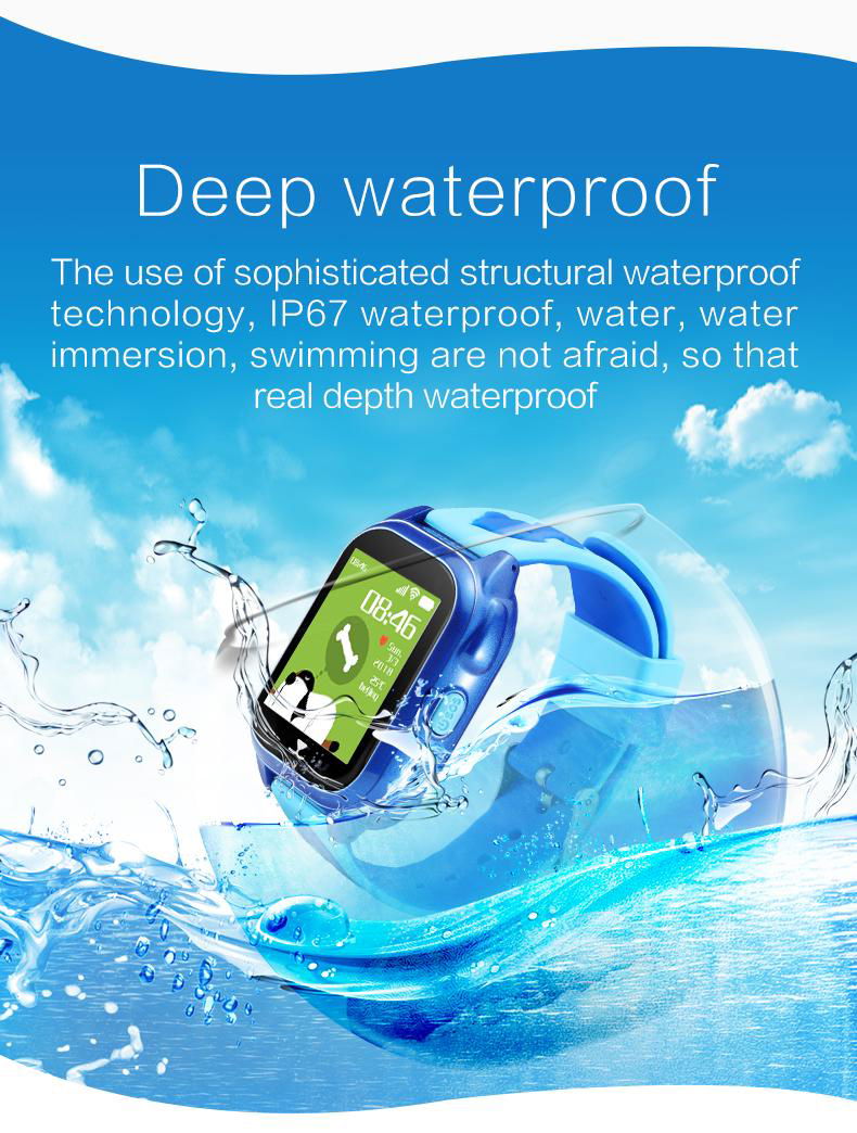 工廠直供GPS游泳防水智能儿童手錶W5 4
