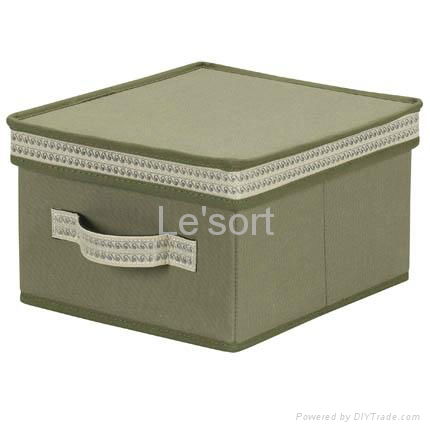 Le'sort Hot Sale Nonwoven Fabric Foldable Storage Basket Clothing Bin with cover 4