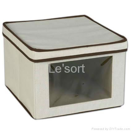 Le'sort Hot Sale Nonwoven Fabric Foldable Storage Basket Clothing Bin with cover 5