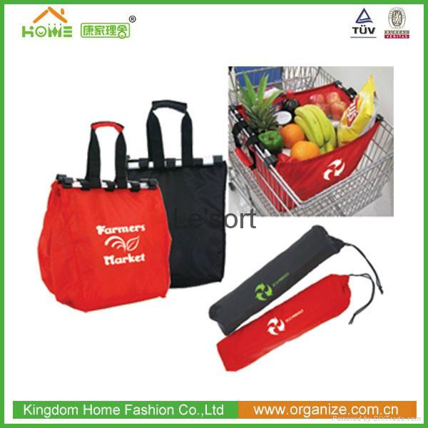 Factory sale Polyester shopping trolley bag foldable shopping bag reusable 3