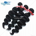 Brazilian Loose Wave Human Hair Weaving Bundle Loose Curly Weft Hair Large Stock