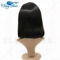 Straight Unprocessed Full Lace Human Hair Short Bob Wigs 4