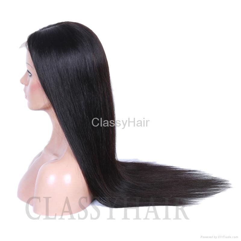 Unprocessed Straight Brazilian Full Lace Human Hair Wigs with Baby Hair 1