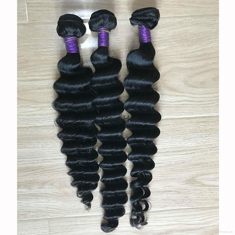 Deep wave Malaysian Virgin Human Hair Weaving Bundles In large stock 2