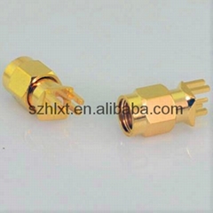 sma male plug connector for pcb mount 