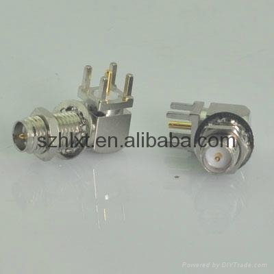 sma female plug connector for pcb mount ,right angle ,nickel plated 2