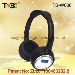 wireless adjustable TF card  FM Radio headphones headsets with LED indicator rec