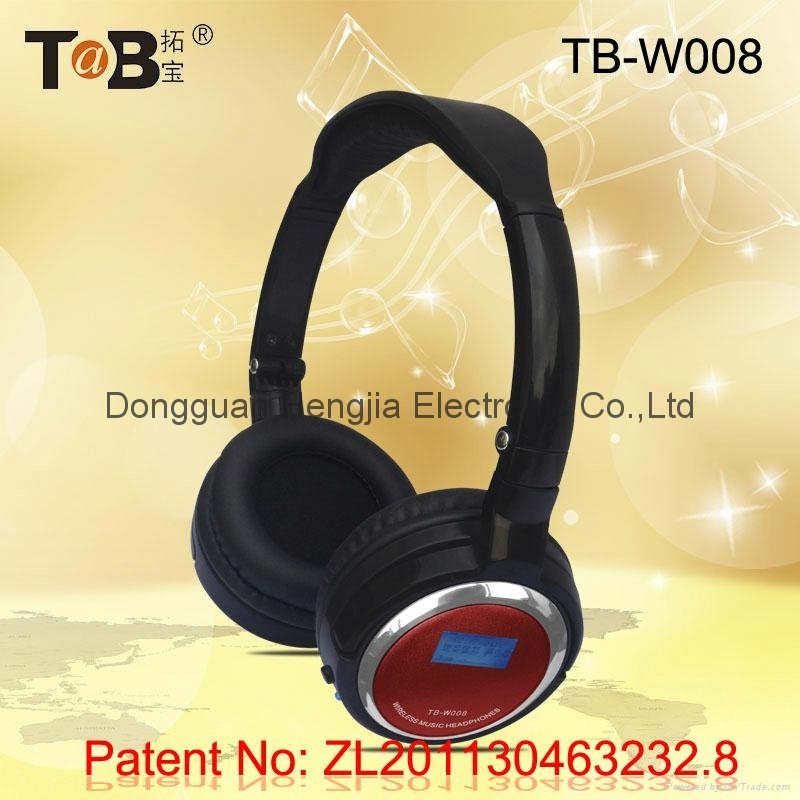 wireless adjustable TF card  FM Radio headphones headsets with LED indicator rec 3