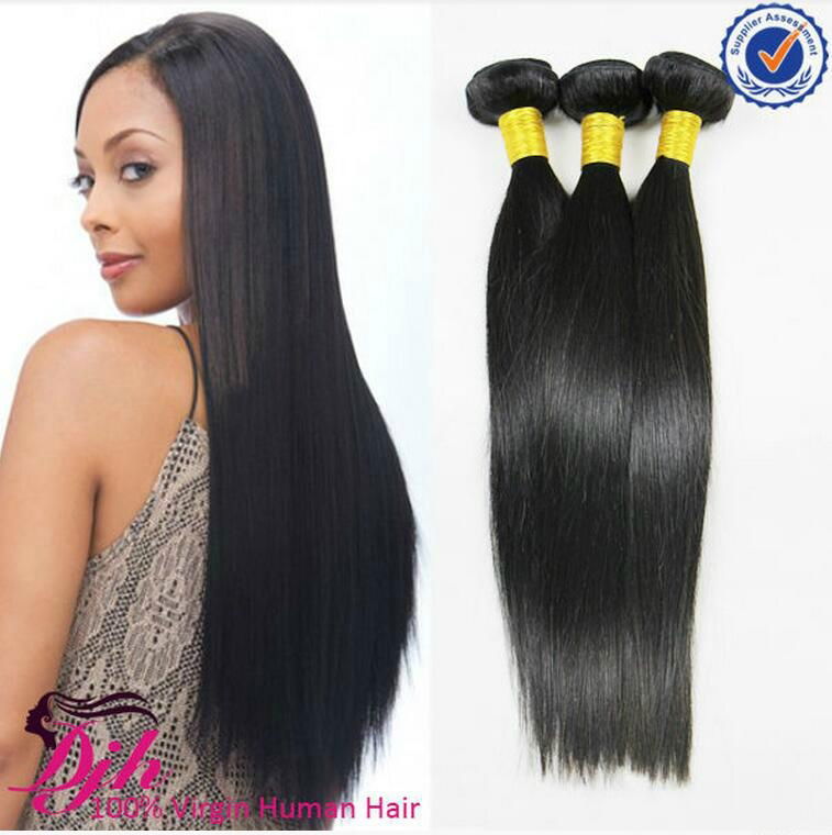 natural straight  human hair Brazilian human hair extension hair weave 2