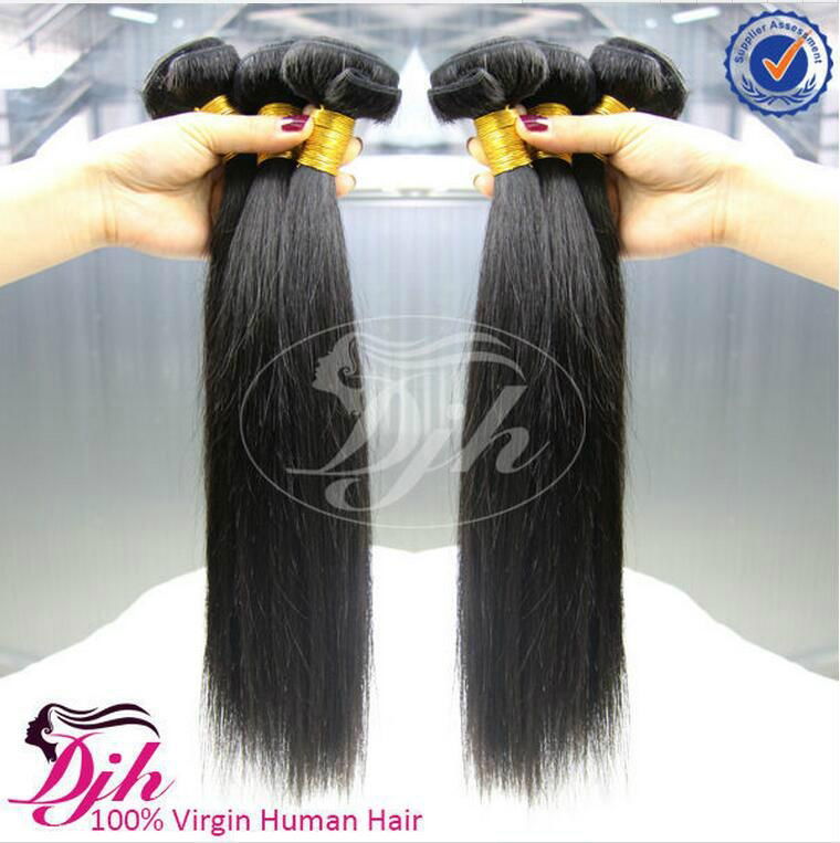 natural straight  human hair Brazilian human hair extension hair weave 3