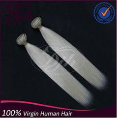 human hair weaving hair extension virgin  white color natural straight hair