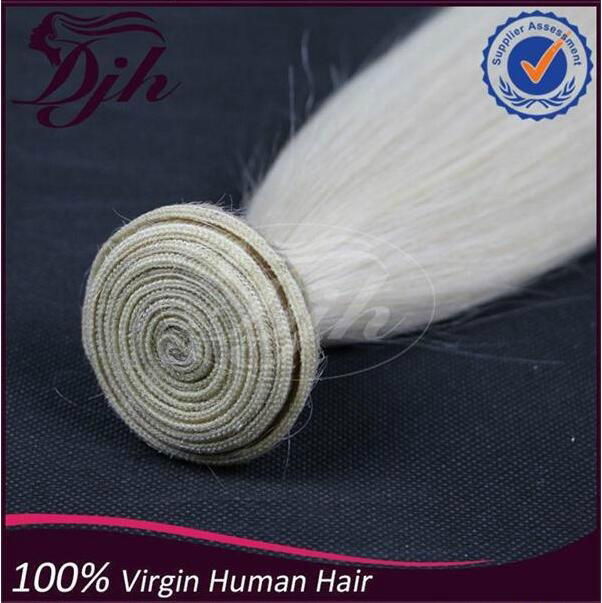 human hair weaving hair extension virgin  white color natural straight hair 5