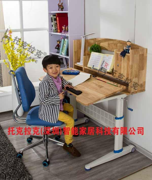 设计生产ETZ-02可升降式儿童实木学习桌椅 5