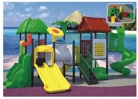 Outdoor playground equipment Combined slides 4