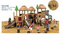 outdoor playground amusement wooden slides 2