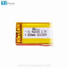 3.7V 200mAh 402030 lithium polymer battery