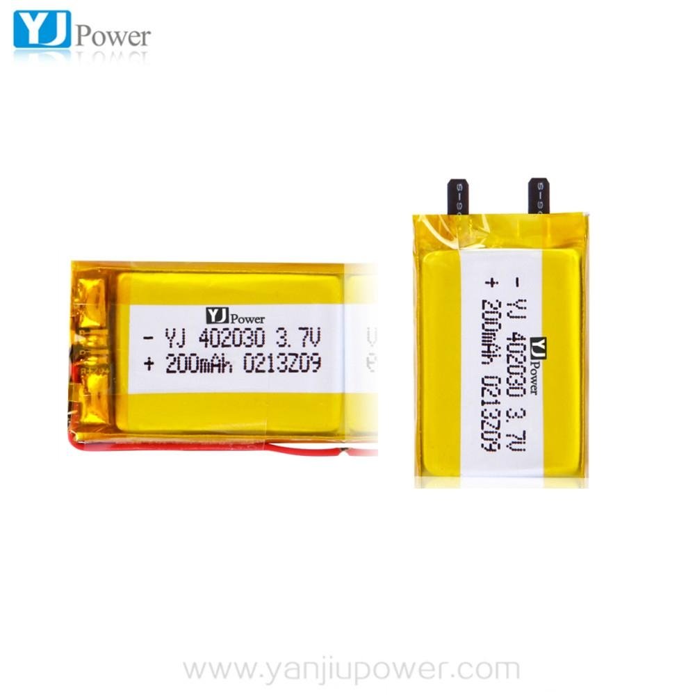 3.7V 200mAh 402030 lithium polymer battery 3