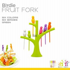 Tableware Dinnerware Sets Creative Tree+Birds Design Plastic Fruit Forks 160pcs/