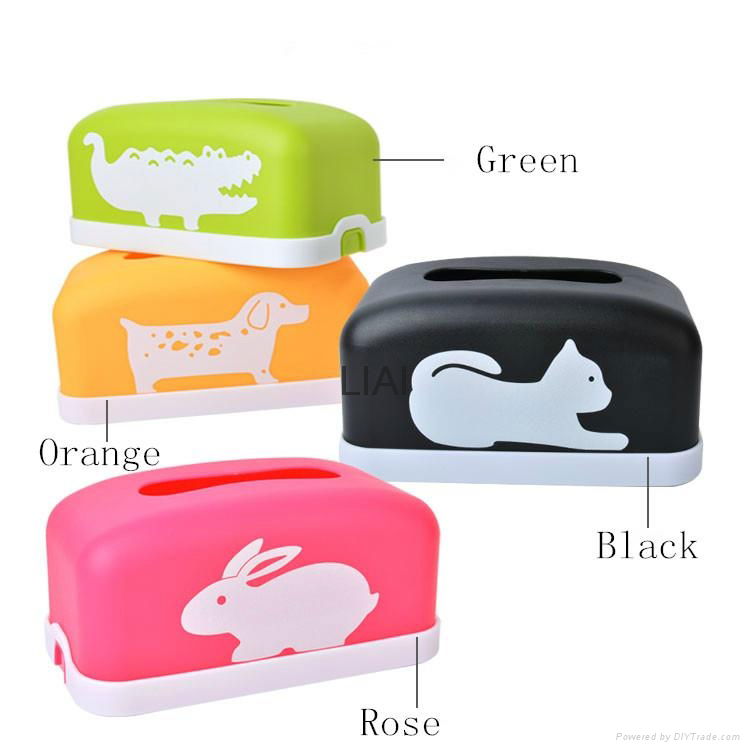 rectangular Plastic facial tissue napkin box toilet paper dispenser case holder  2