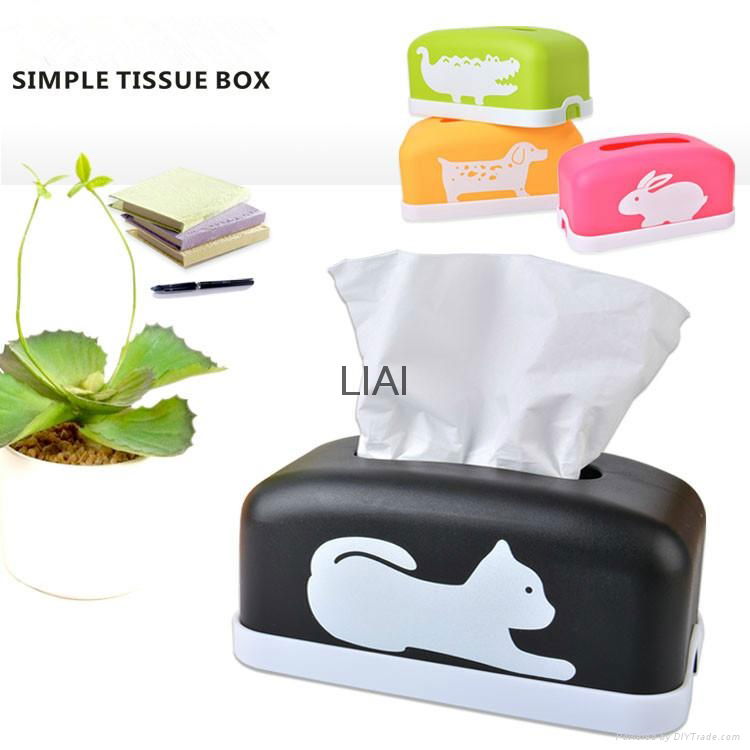 rectangular Plastic facial tissue napkin box toilet paper dispenser case holder 