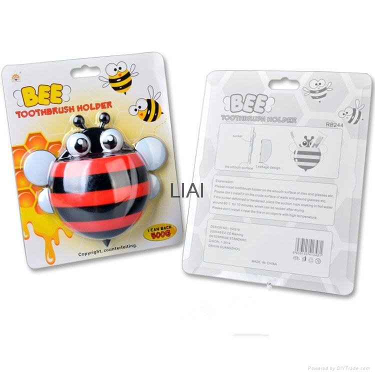 Cute minion bee Cartoon suction cup toothbrush holder bathroom accessories  3