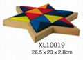colorful wooden jenga, tangram puzzle