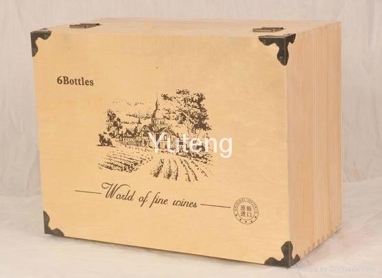 six bottel wooden wine box 2