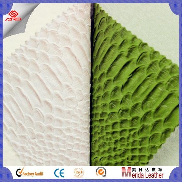 wholesale scale pattern pvc faux embossed leather fabric for making bags
