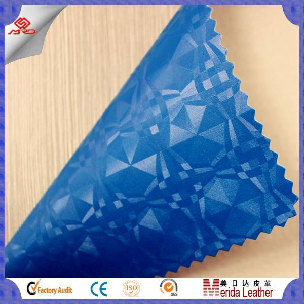 3d vision design pvc artificial leather fabric for making bags ,interior  3