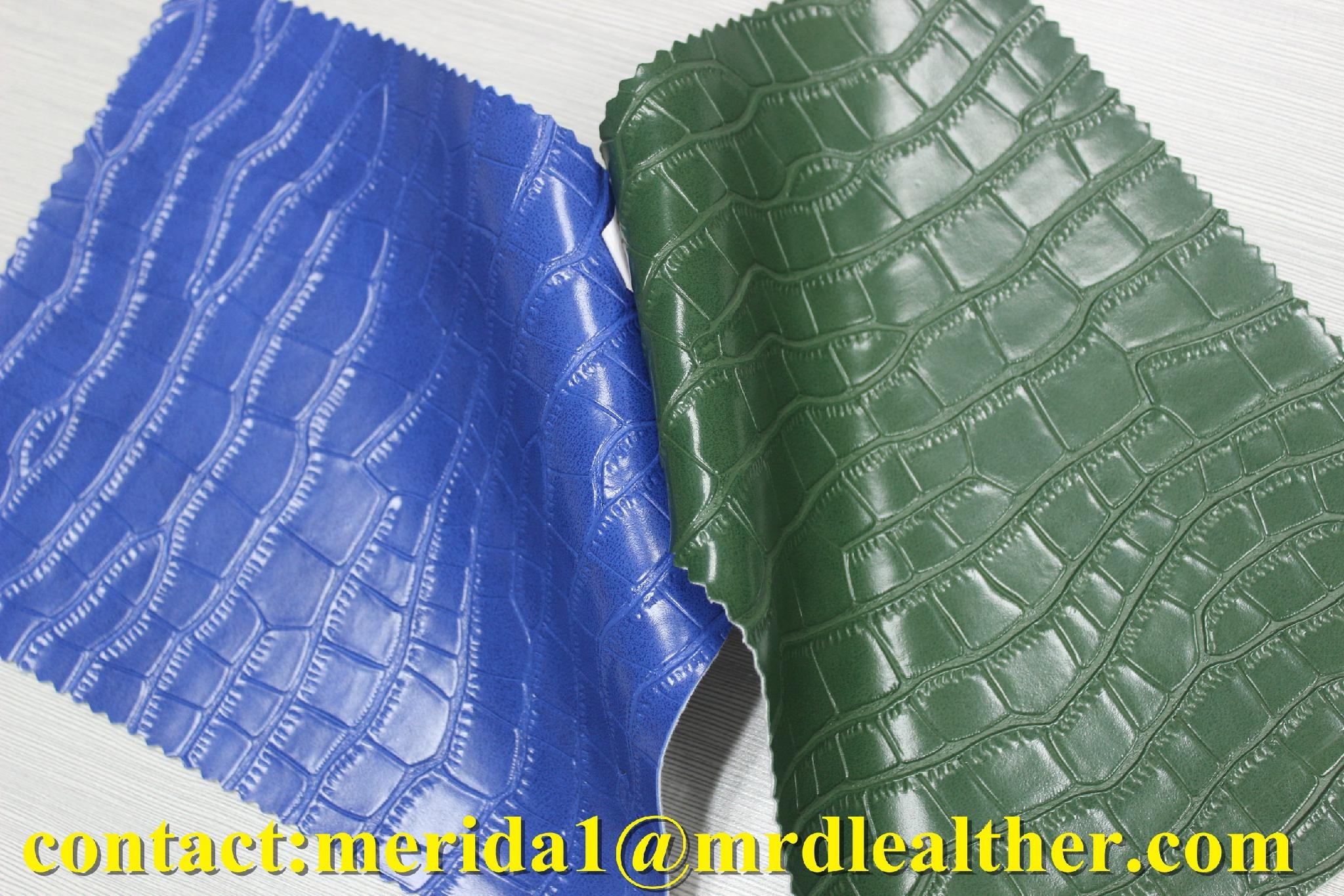 fashion crocodile pattern embossed pvc imitation leather for bags 2