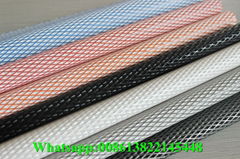 Guangzhou new design rhombus pattern embossed pvc synthetic leather fabric for u