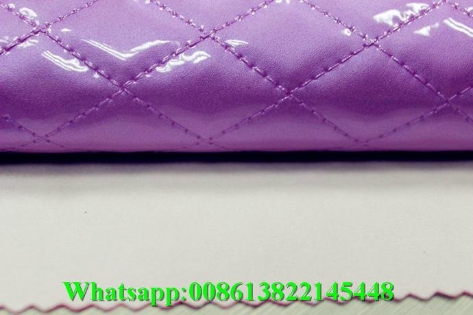 Factory price hot selling high gloss pvc artificial leather for lady bags  2