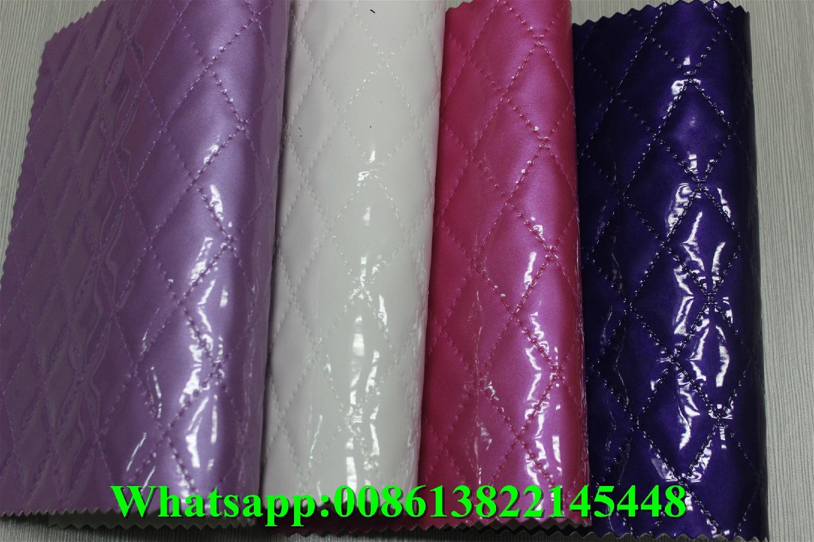 Factory price hot selling high gloss pvc artificial leather for lady bags 