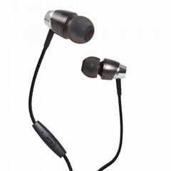 KDK cheaper Metal wired earphone, in-ear style stereo headset with mic