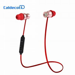 metal earphone V4.1 CSR8635 magnet sports bluetooth headset