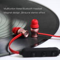  metal earphone V4.1 CSR8635 magnet sports bluetooth headset 5